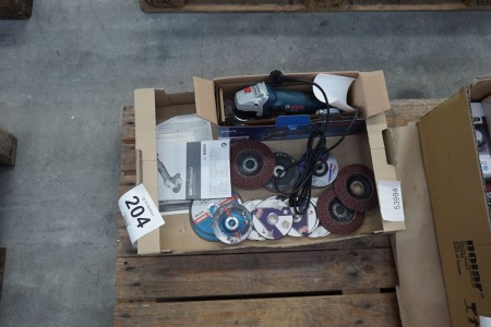 Angle grinder, Bosch GWS 7-125 incl. various grinding discs/cutting discs etc.