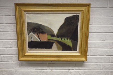 Olie/akryl maleri af P. Brøndum Sørensen