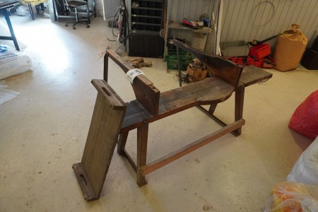 Glass blowing bench in wood