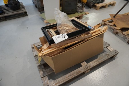 Pallet with various elements for picture frames, etc.