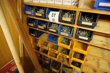 7 shelves with various nails & screws