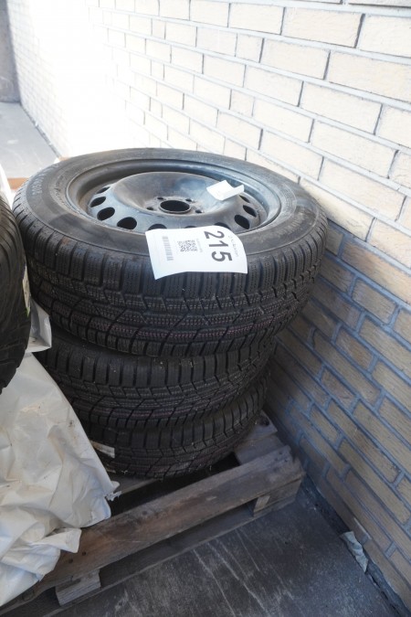 3 pieces. Steel rims with tires, Continental