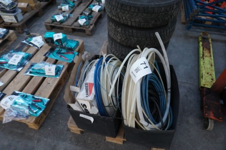 Various plastic pipes + hoses
