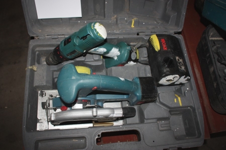 Acu-hand circular saw, Bosch + drill + 2 batteries + charger