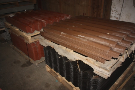 9 pallets roofing, different colors, 1100 x 1200 mm