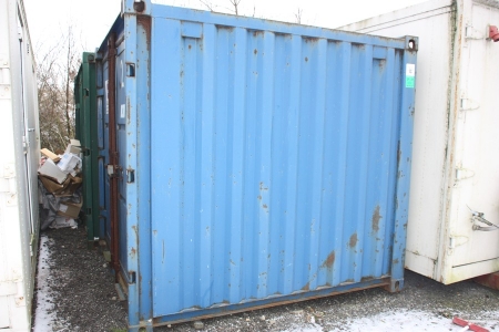 8 fod materialecontainer, blå, med indhold