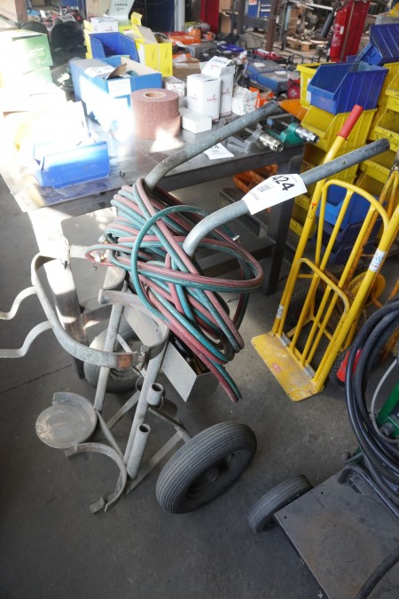 Gas cylinder trolley incl. oxygen & gas hoses
