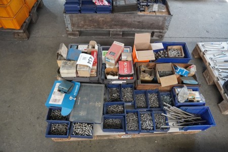 Pallet with various bolts & nails etc.