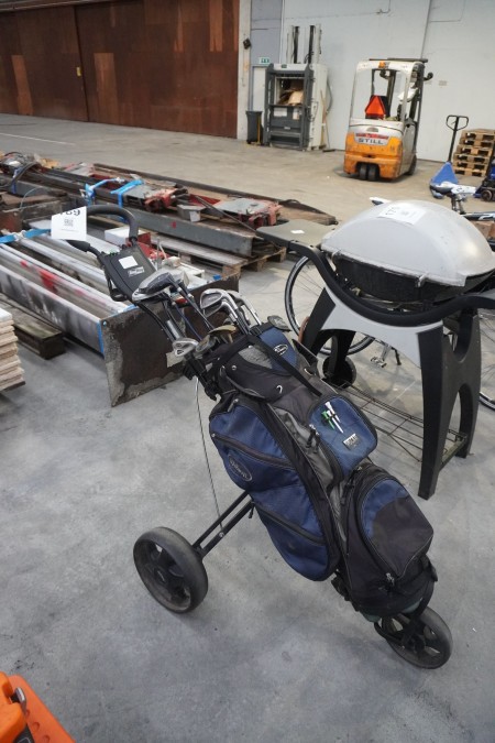 Golf set bag, Wilson including irons & cart