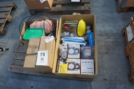 Box with various safety items, gloves, etc.