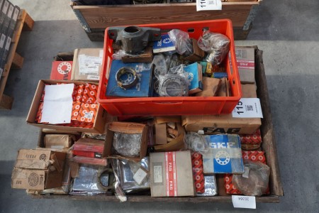 Pallet with large batch of bearings, FAG & SKF