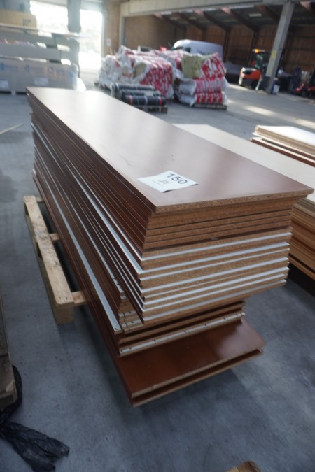 Large batch of wooden boards for the production of cupboards, shelving, etc.