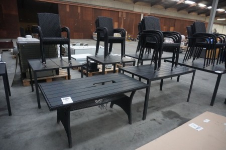 2 pcs. Garden table with 4 pcs. Chairs
