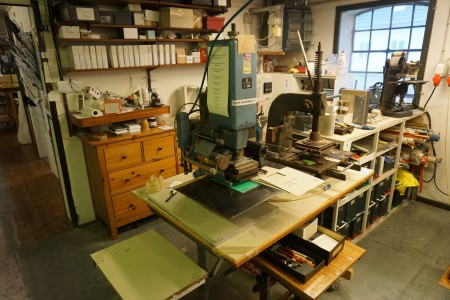Embossing press machine, Ellegaard Mogensen 06E
