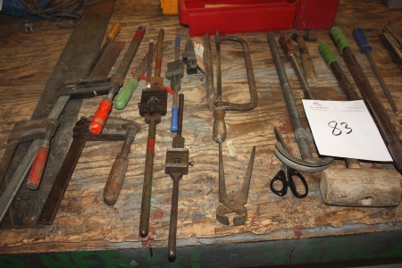 Lot assorted tools on table