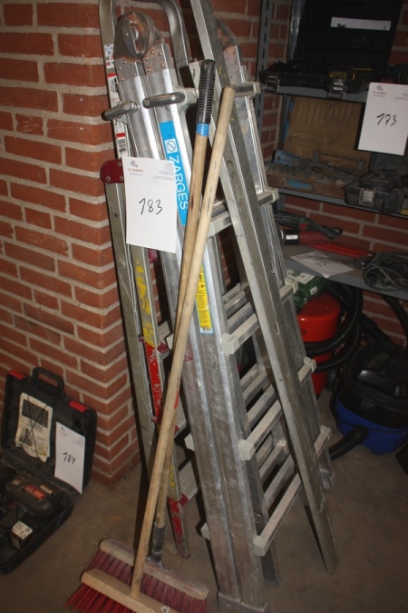 Aluminium stepladder + aluminum combination ladder, Zarges + 2 spirit level + 2 x diet
