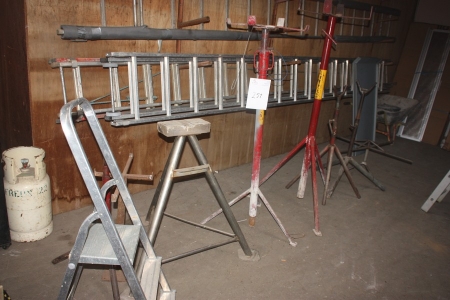 Various supports and aluminum stepladder