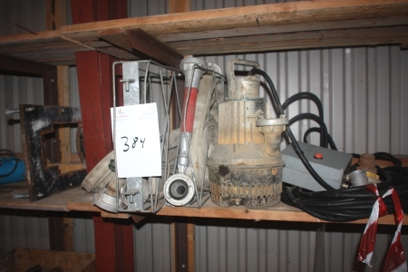 Submersible Pump + approx. 3 fire hoses, etc.