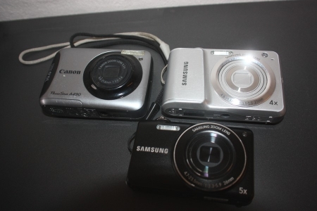 3 x digitalkamera (uden lader)