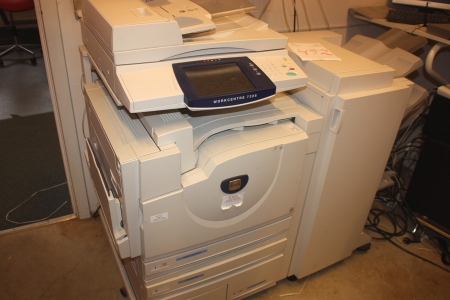 Kopimaskine, Xerox Work Centre 7338 + efterbehandlingsenhed + diverse toner med videre på hylde