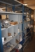 Content in and on 3 section steel shelving (plumbing fittings, etc.)