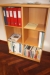 Elevating desk, Ergolevel + drawer + chair + drive plate + bookcase with shelves (without content) + bookcase with drop front (without content) + whiteboard, approx. 600x900 mm