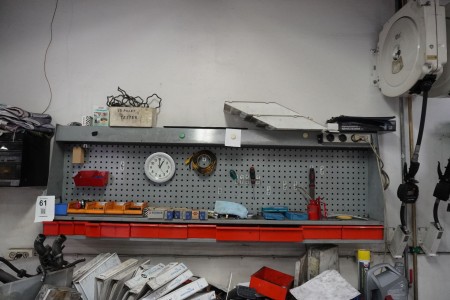 Workshop shelf with contents