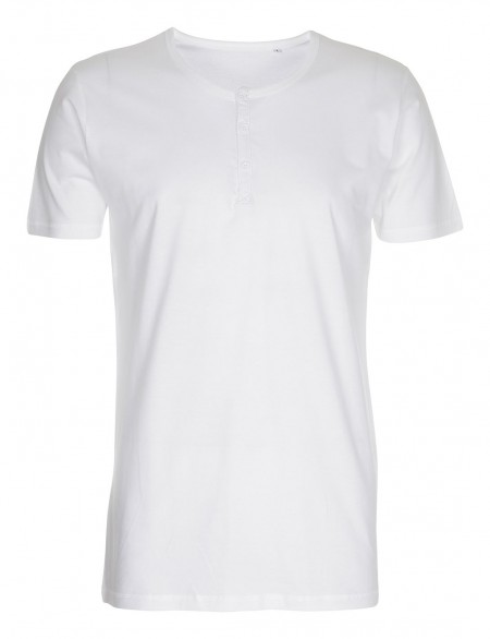49 Stk. T-Shirt mit Knopfleiste, Weiß und Schwarz