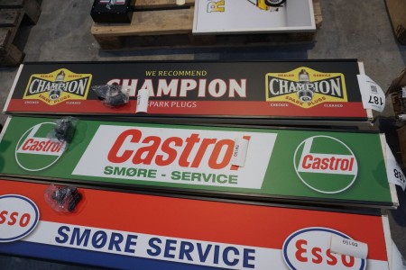 Castrol sign with light