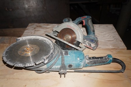 Angle grinder, Makita + circular saw, bosch
