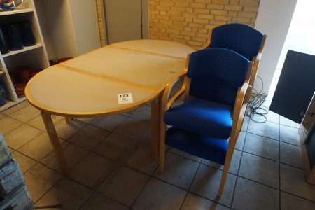 Table incl. 6 pieces. chairs