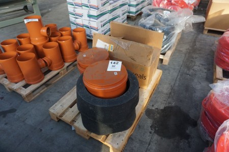 Pallet with various PVC elements, rubber collars etc.