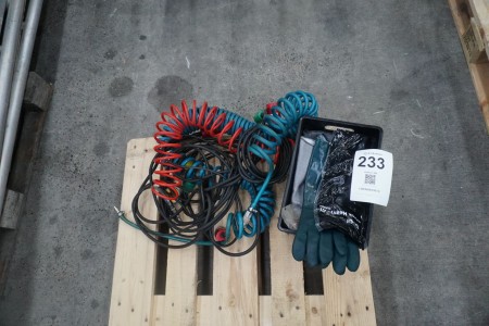 Hoses for compressor + work gloves
