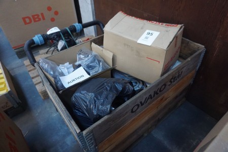 Pallet with various electrical sockets, coupling pieces, etc.