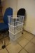 2 pcs. office chairs, 4 pcs. bins & various elements for shelving