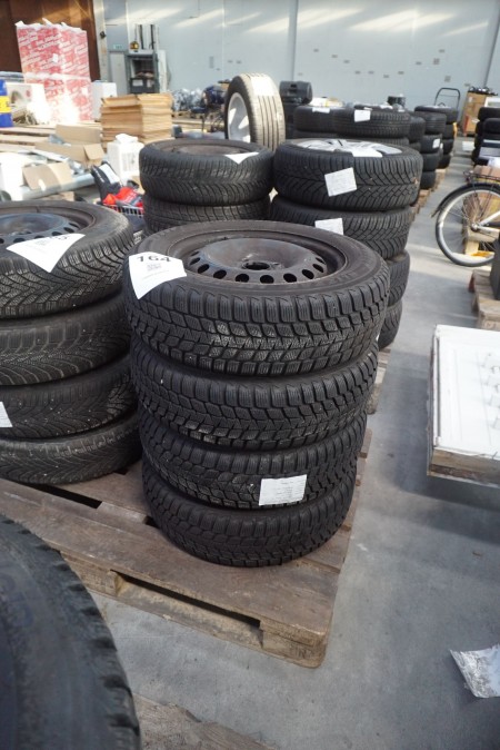 4 pcs. Steel rims with tires, Bridgestone