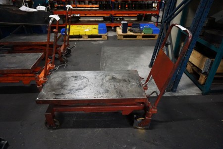 Lifting table on wheels