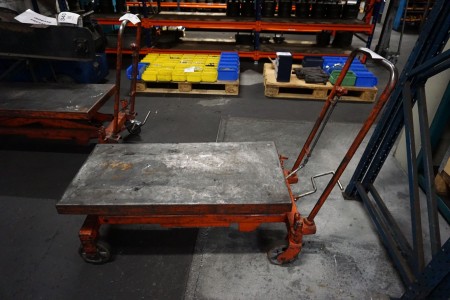 Lifting table on wheels