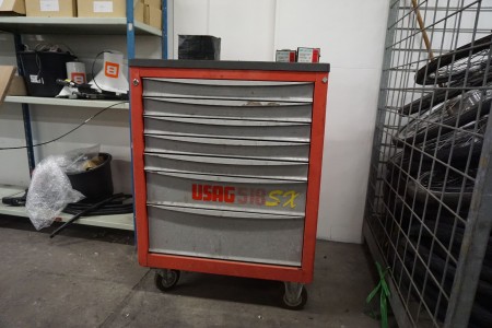 Tool cabinet on wheels with contents