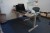 Raise/lower table incl. office chair, printer, monitor, keyboard & mouse