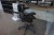 Raise/lower table incl. ergonomic office chair & 2 pcs. computer screens