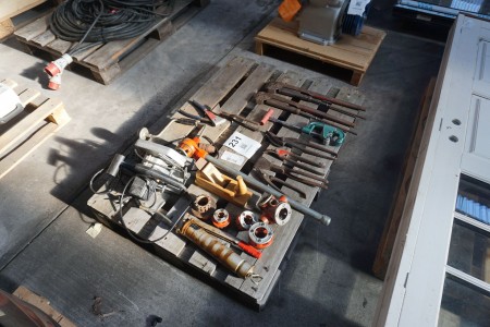Various tools, circular saw, pipe pliers, etc.