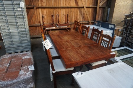 Dining table with additional plate and 10 pcs. Chairs