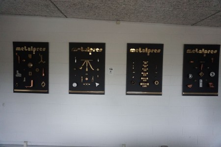 4 display boards with samples