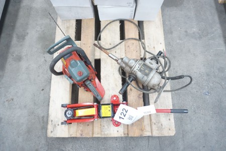 Jack, chainsaw and hammer drill
