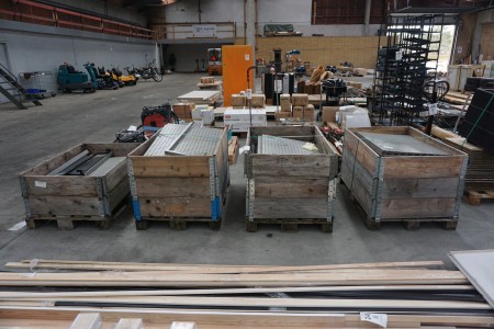 Large lot of elements for shelving system
