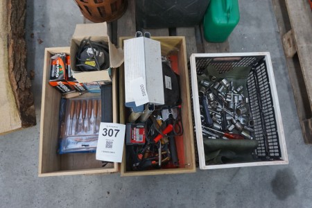 Lot of various hand tools, extension cord, etc.