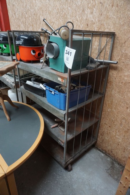 Steel cage rack with contents