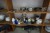 Bookcase with contents of various crockery, vases, candlesticks, etc.