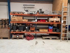 2 compartment pallet rack with contents